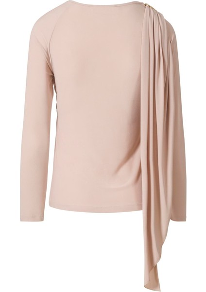 Şal Detaylı Bluz Bej