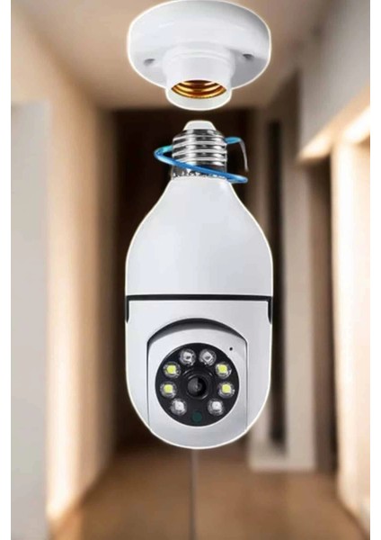 Wifi Kamera Duylu Ampul Görünümlü 360 Derece Dönebilen Ev Kamerası modelleri