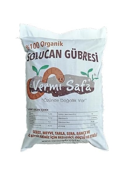%100 Organik Katı Solucan Gübresi 10 kg Lamine Çuvallı fırsatları