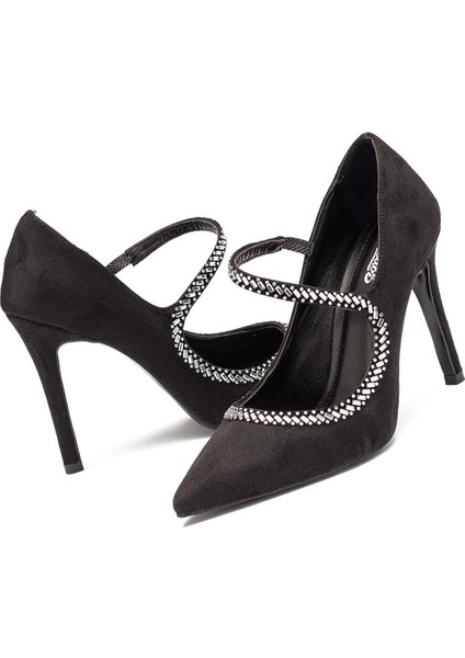Kadın Özel Taş Işlemeli Yüksek Topuklu Sivri Burun Abiye Ayakkabı 1115 modelleri