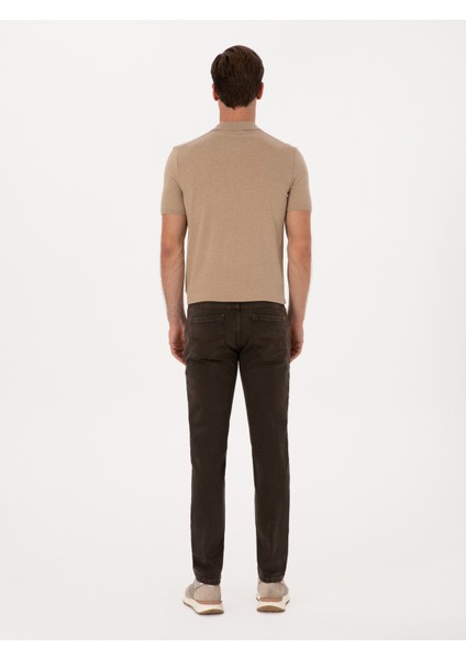 Erkek Kahverengi Slim Fit Pamuk Karışımlı Jean Pantolon 50308676-VR029 fırsatları