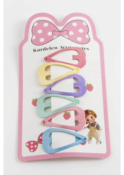 10 Adet Kalp Çıtçıtlı Toka 4 cm