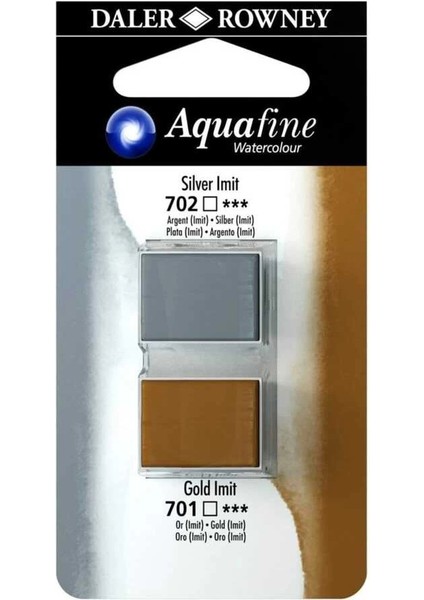 Aquafine 1/2 Tablet Sulu Boya 2'li Set Sılver Imıt / Gold Imıt