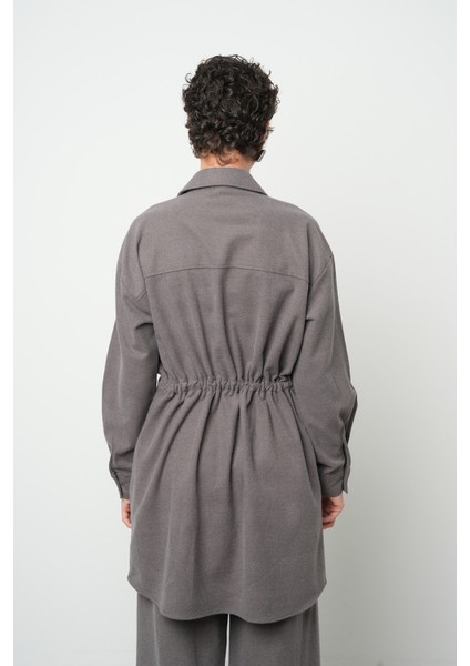 Kadın Taş Işlemeli Belden Bağlamalı Düz Renk Uzun Tesettüre Uygun Ceket indirimleri