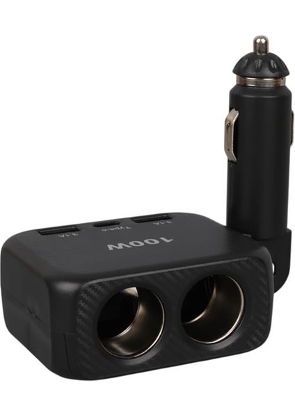 1655 12-24V Type-C + Çift Usb-A Girişli 100W 2'li Araç Çakmak Çoklayıcı fiyatları
