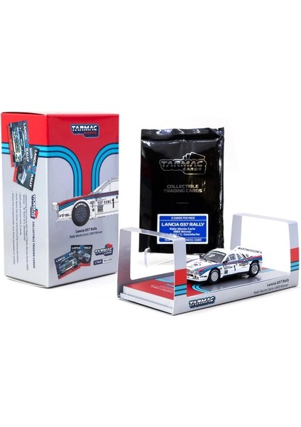 Tarmac Works 1/64 Lancia 037 Rally Rally Monte Carlo 1983 #1 With Tarmac Cards modelleri
