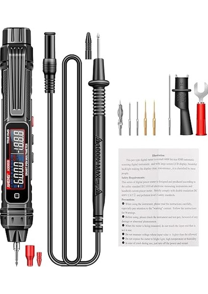 A3005A/B Dijital Akıllı Profesyonel Multimetre Sensörü Kalem Faz Sırası Test Cihazı Ac Voltaj Ölçer Temassız Voltmetre Elektrikli Alet