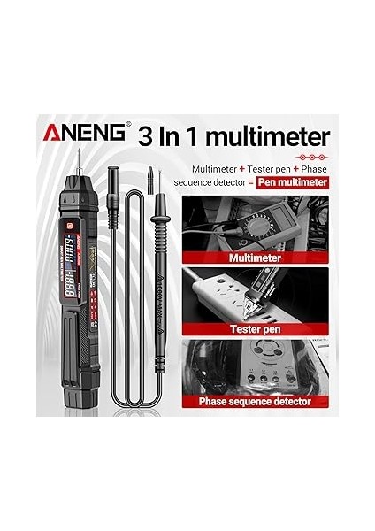 A3005A/B Dijital Akıllı Profesyonel Multimetre Sensörü Kalem Faz Sırası Test Cihazı Ac Voltaj Ölçer Temassız Voltmetre Elektrikli Alet modelleri