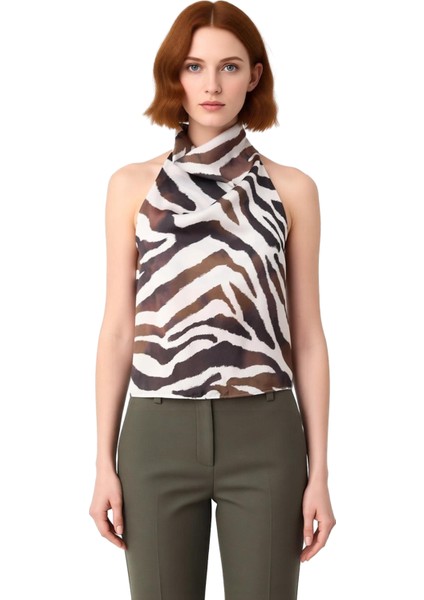 Kadınlar Için Şık Dokuma Halter Yaka Kolsuz Üst Kaliteli Şık Rahat Modern Zarif Günlük