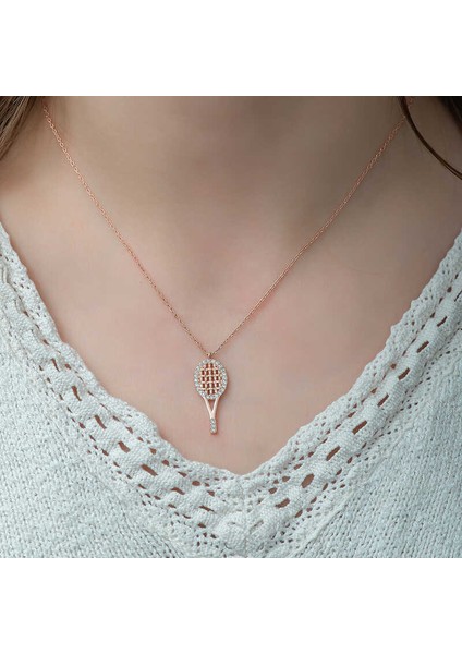 Gümüş Rose Tenis Raketi Bayan Kolye fiyatları