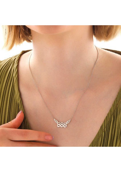Gümüş 888 Melek Sayısı Kadın Kolye fiyatları