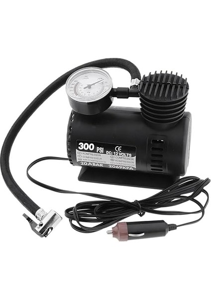 Hava Kompresörü 12V Araç Tipi Çakmaklık Araba Bisiklet Teker Lastik Şambrel Top Şişirme 300 Psı indirimleri