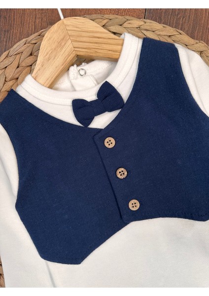 Pamuklu Yelekli Papyonlu 2li Erkek Bebek Takım fırsatları