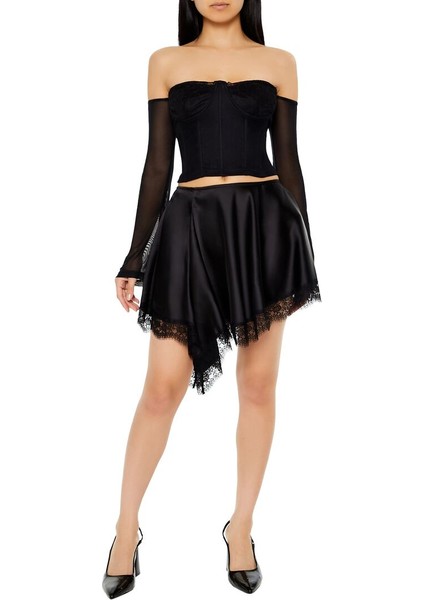 Dantel Kenarlı Mini Etek fiyatları