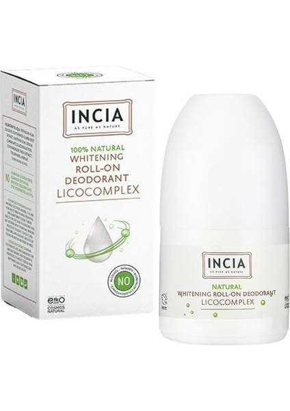 Incia Natural Whitening Beyazlatıcı Kompleks Doğal Roll-On Deodorant 50ML 1 Paket