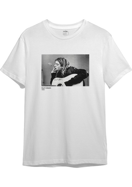 Kurt Cobain 1990 Tişört - Beyaz