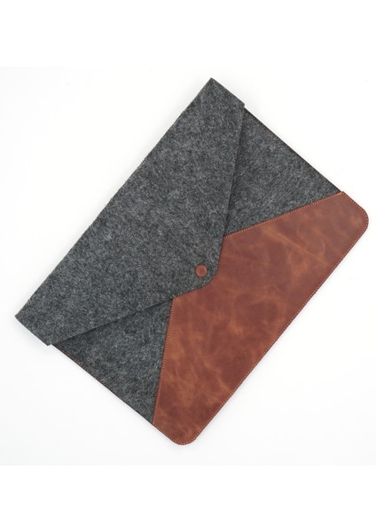 Keçe ve Gerçek Deri Laptop ve Evrak Kılıfı