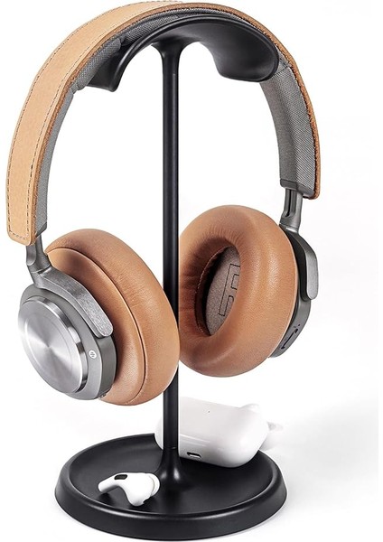 Kulaklık Standı, Depolama Tepsili Kananisli Kulaklık Standı, Airpods Max, Beats, Bose, Sennheiser, Sony, Audio-Technica Nane Daha Fazlası Için Ağır Tabanlı Oyun Kulaklığı Tutacağı Siyah, Qincoon