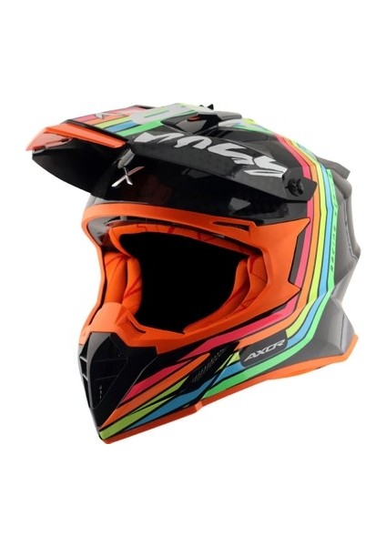 X-Cross Mat Siyah Vizörsüz Full Face Kapalı Cross Kask