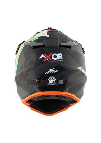X-Cross Mat Siyah Vizörsüz Full Face Kapalı Cross Kask modelleri