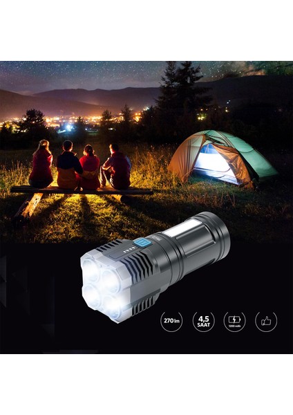 HPR100 Şarjlı 4 Modlu 1200 Mah El Feneri 270 Lümen Siyah fırsatları