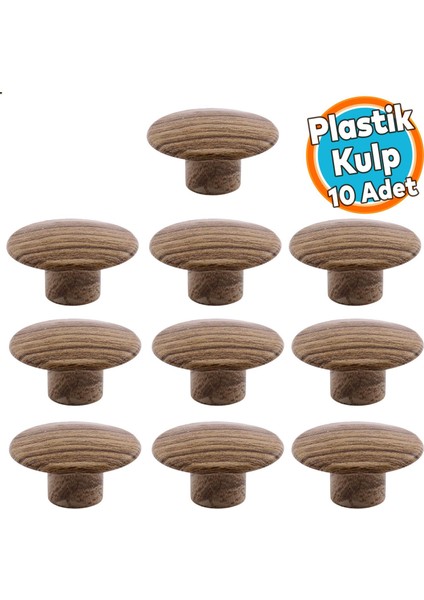 Tek Vidalı Dış Bükey Plastik Düğme Kulp Kubik Doğal Meşe Mobilya Dolap Çekmece Kulpu Kulbu