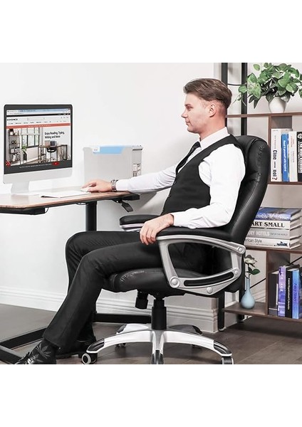 Ergonomik Ofis Koltuğu Yüksekliği Ayarlanabilir Döner Sandalye Sağlam, Dayanıklı, Siyah OBG21B 52X53X122 cm fiyatları