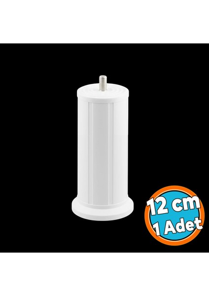 Mobilya Baza Tv Ünitesi Yükseltme Ayağı Destek Ayağı 1 Adet 12 cm Beyaz Plastik