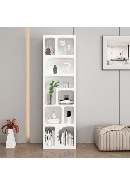 Bohem Kitaplık 170 cm Mebran - Beyaz