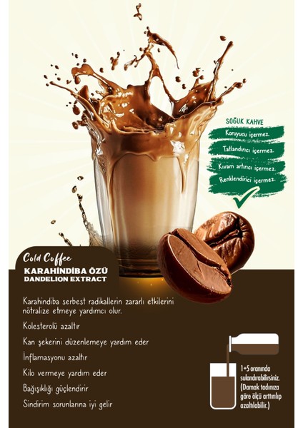 Karahindiba Özü ve Soğuk Kahve & %100 Kahve Özü 640 gr fiyatları