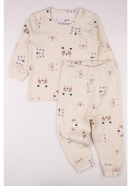 Fitilli Bebek Takımı Desenli Raporlu Alt Üst Takım