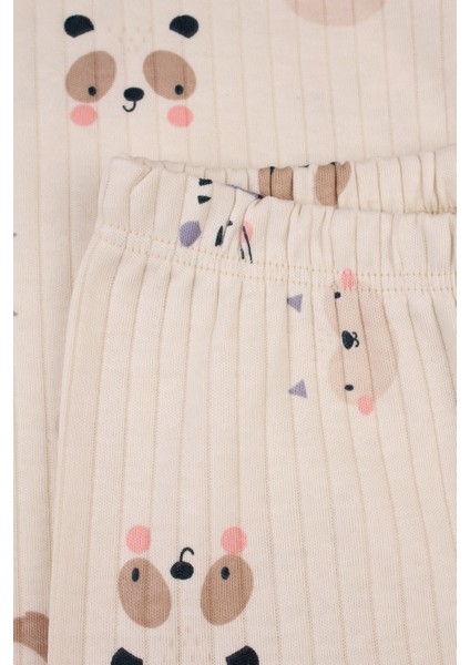 Fitilli Bebek Takımı Desenli Raporlu Alt Üst Takım