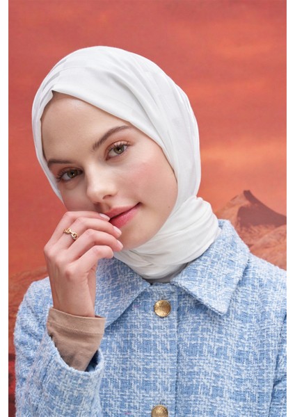 Küpçizgi Jakar Italyan Ipekli Şal Ekru fırsatları