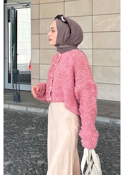 Yumoş Havlu Desen Hırka Pembe fiyatları