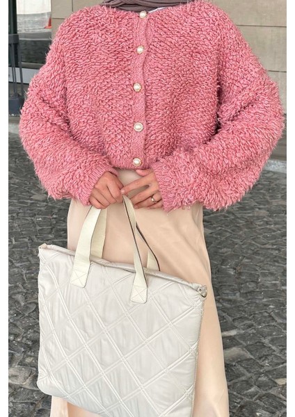 Yumoş Havlu Desen Hırka Pembe modelleri