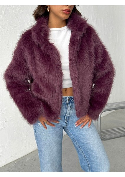 Mürdüm Kadın Suni Kürk Mont Modern Premium Luxury Trend Tasarım Ceket modelleri
