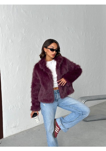 Mürdüm Kadın Suni Kürk Mont Modern Premium Luxury Trend Tasarım Ceket fırsatları