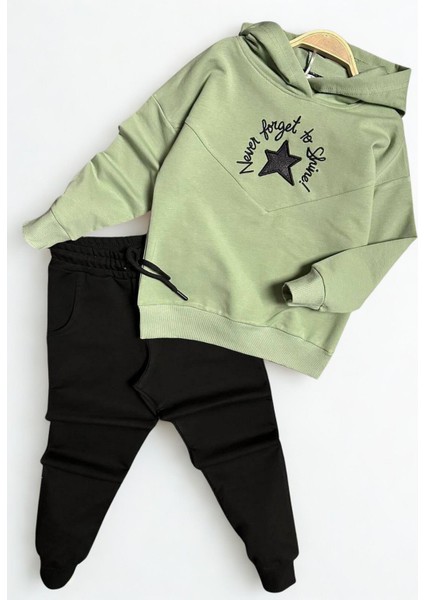 Nakışlı Yıldız Kız Çocuk Takım Yeşil fiyatları