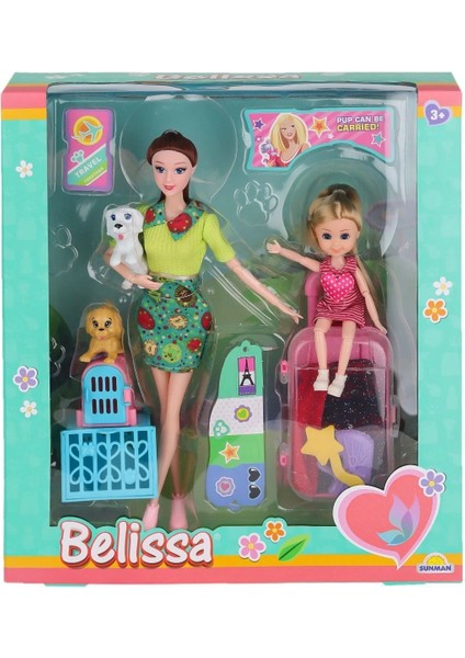 3046 Sun-Rst-Sıs-Mnk Bbk Set Belıssa ve Annesi Yolculuk Zamanı 30CM