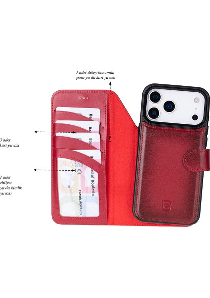 iPhone 17 Pro Max Uyumlu Hakiki Deri Magsafe ve Rfıd Koruma Özellikli Çıkarılabilir Cüzdanlı Kılıf indirimleri