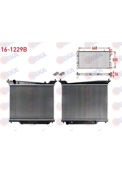 VEKA-16-1229B - Su Radyatoru Brazıng Lıncoln Navıgator 5.4 2003-2004 A-T