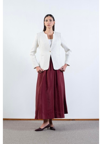 Entwisle Yakasız Tek Düğme Flota Cep Ceket Krem fiyatları