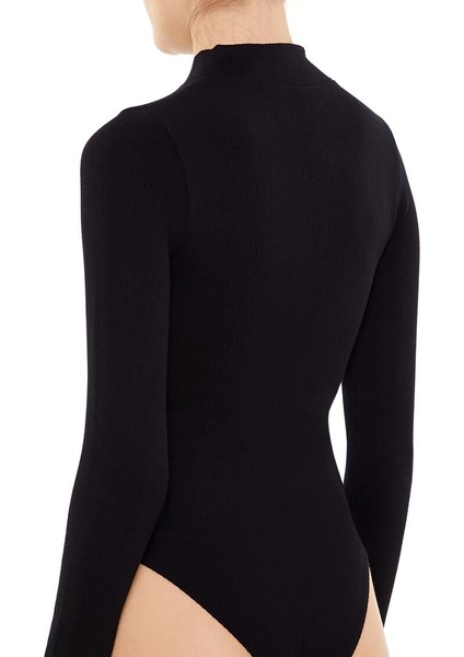 Yarım Yaka Fermuarlı Bodysuit