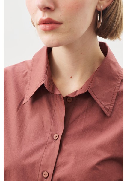 Geniş Manşetli Klasik Gömlek Tarçın Kabuğu modelleri