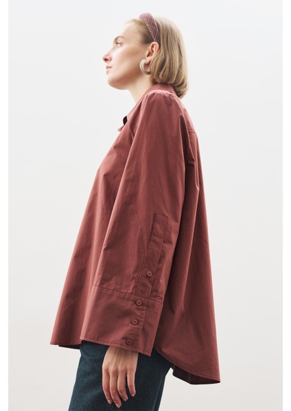 Geniş Manşetli Klasik Gömlek Tarçın Kabuğu indirimleri