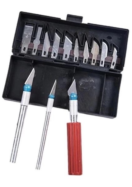 Zanaat 16 Parça Hobi Gravür Ahşap Heykel Çömlek Oyma Şekil Verme 13 Maket Bıçak Neşter Seti