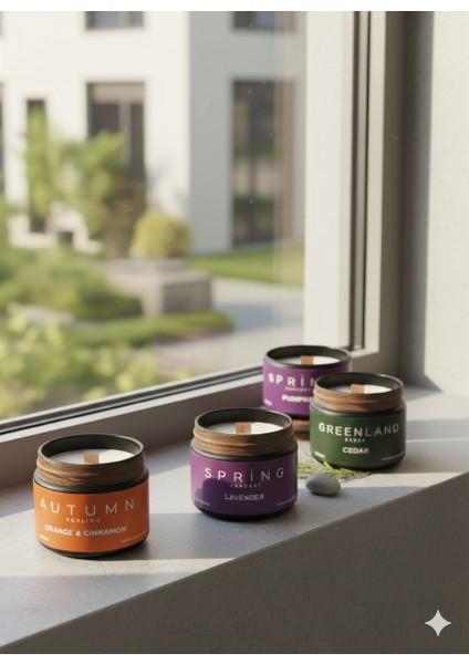 Autumn Healıng - Portakal & Tarçın Kokulu Mum Özel Tasarım (250GR) Doğal Vegan Soya Wax | Ahşap Fitil | Özel Cam Kavanoz indirimleri