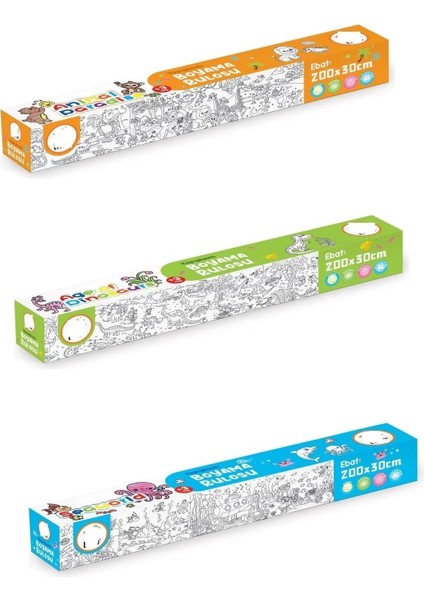 3’lü Yapışkanlı Rulo Resim Boyama Kağıdı (200X30 Cm)