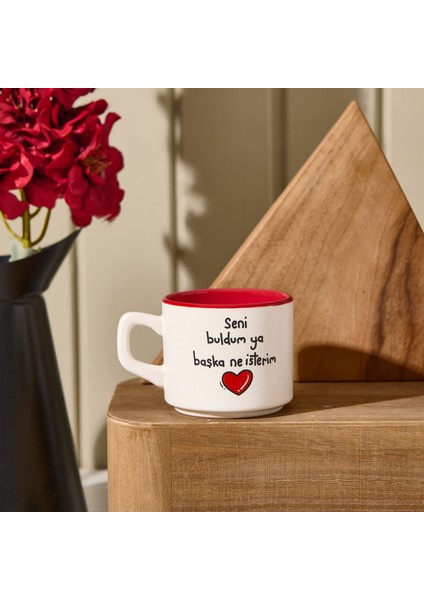 Tasarım Seni Buldum Ya Başka Ne Isterim Sloganlı Venüs Kupa - Renkli - 195 ml