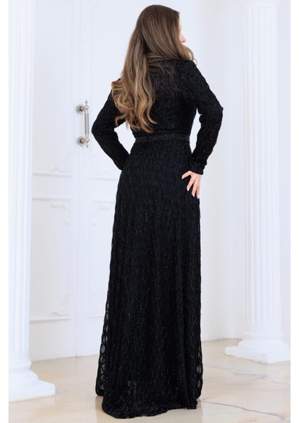 Lina Tesettür Abiye Elbise Siyah fırsatları